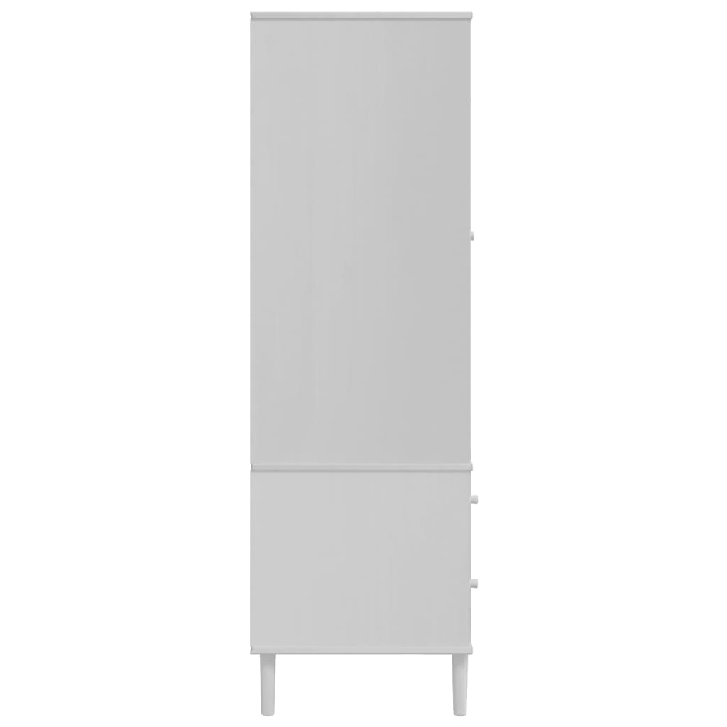 Wardrobe "SENJA" Rattan Look White 90x55x175 cm Solid Wood Pine