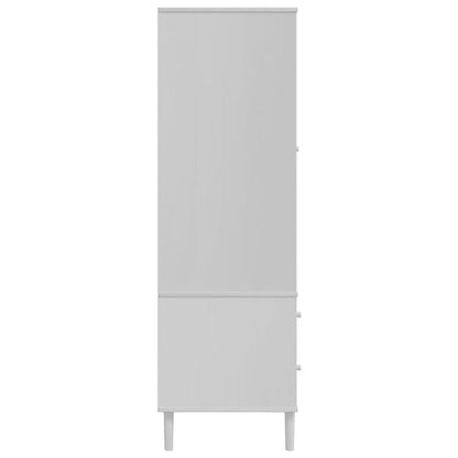 Wardrobe "SENJA" Rattan Look White 90x55x175 cm Solid Wood Pine