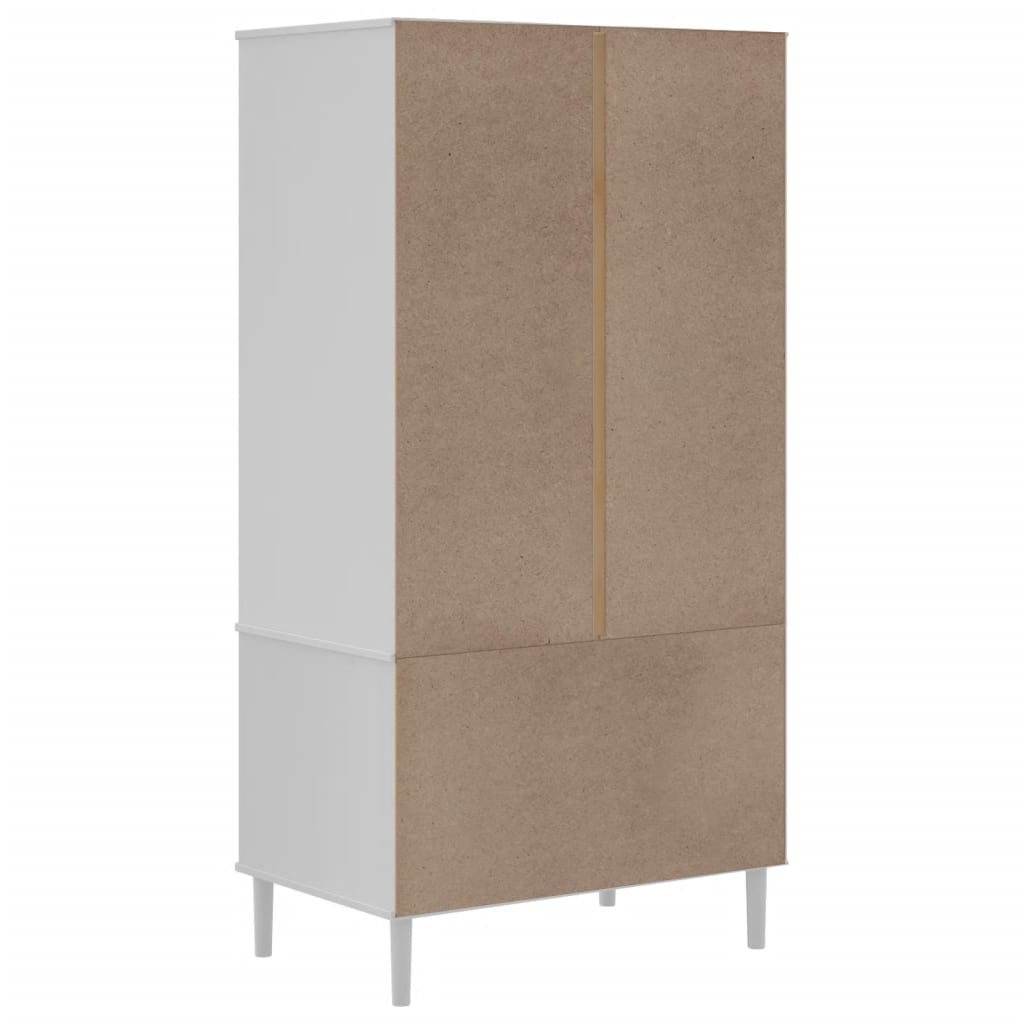 Wardrobe "SENJA" Rattan Look White 90x55x175 cm Solid Wood Pine