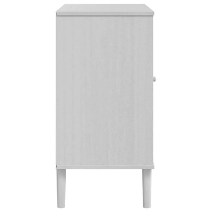 Sideboard SENJA Rattan Look White 80x40x80 cm Solid Wood Pine