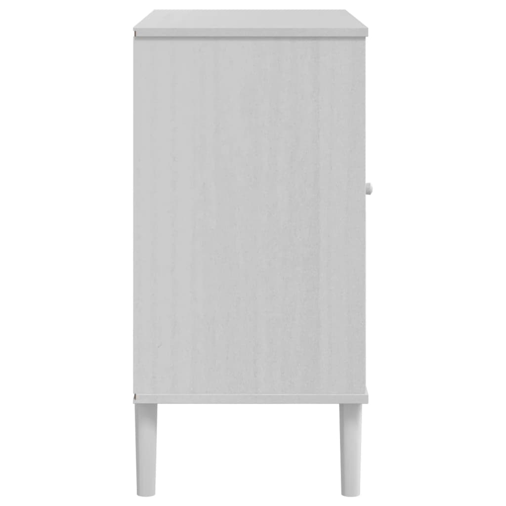 Sideboard "SENJA" Rattan Look White 80x40x80 cm Solid Wood Pine