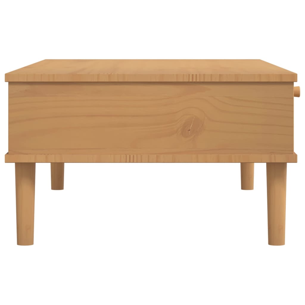 Coffee Table SENJA Rattan Look Brown 100x55x33 cm Solid Wood