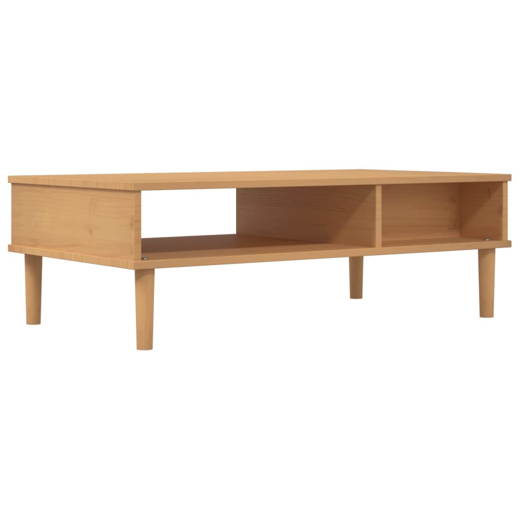 Coffee Table SENJA Rattan Look Brown 100x55x33 cm Solid Wood