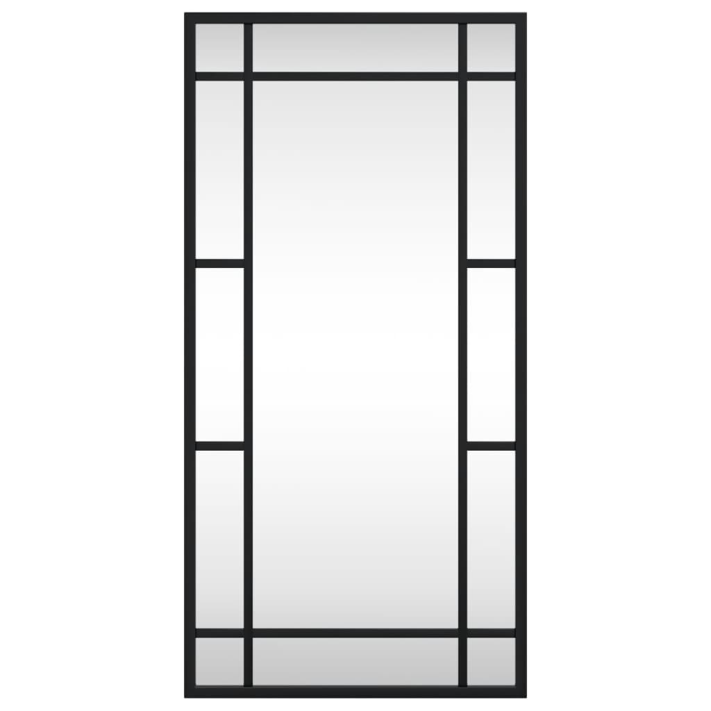 Wall Mirror Black 30x60 cm Rectangle Iron
