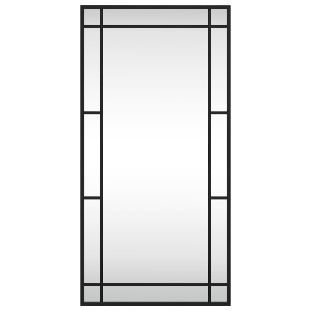 Wall Mirror Black 40x80 cm Rectangle Iron