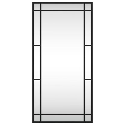 Wall Mirror Black 40x80 cm Rectangle Iron