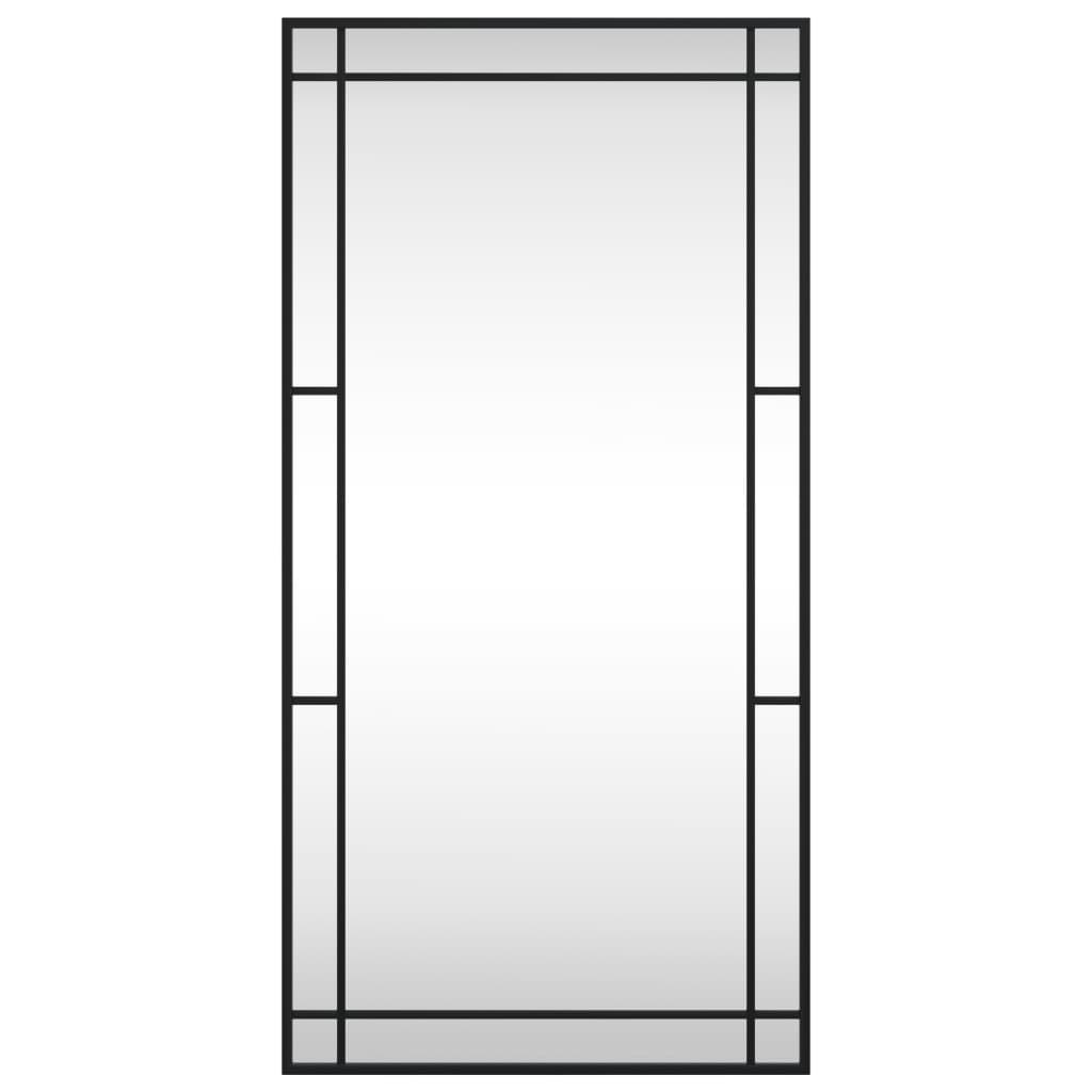 Wall Mirror Black 50x100 cm Rectangle Iron