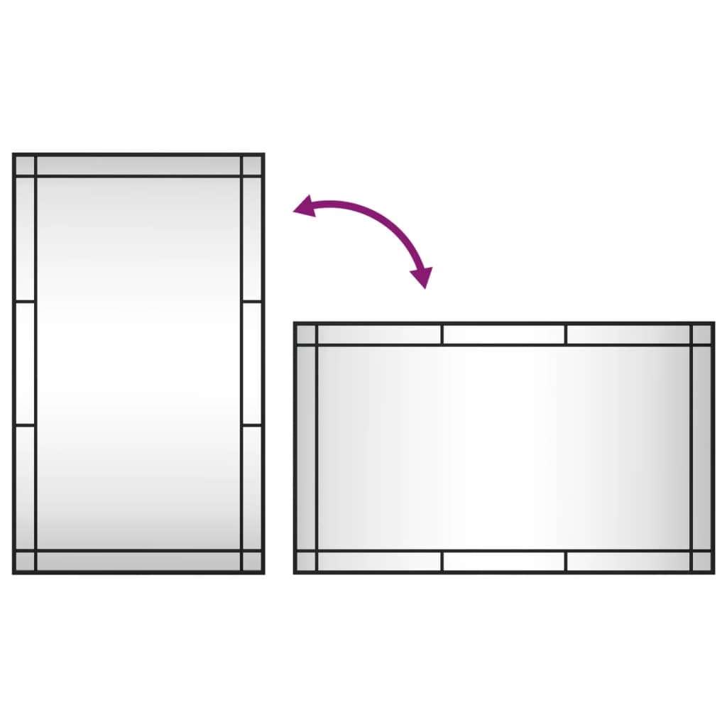 Wall Mirror Black 60x100 cm Rectangle Iron