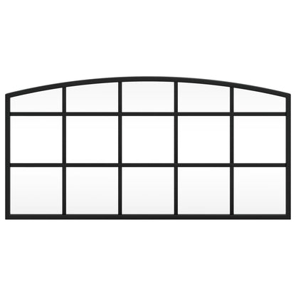 Wall Mirror Black 60x30 cm Arch Iron