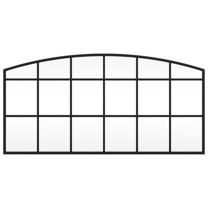 Wall Mirror Black 80x40 cm Arch Iron