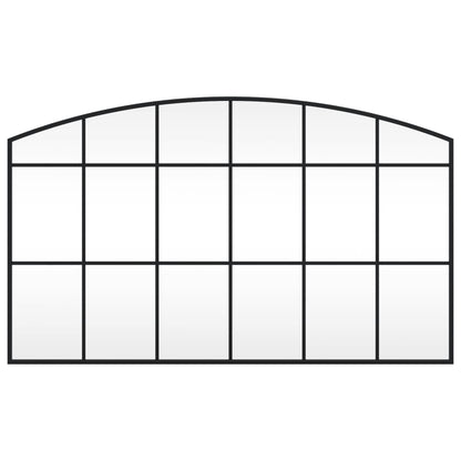 Wall Mirror Black 100x60 cm Arch Iron