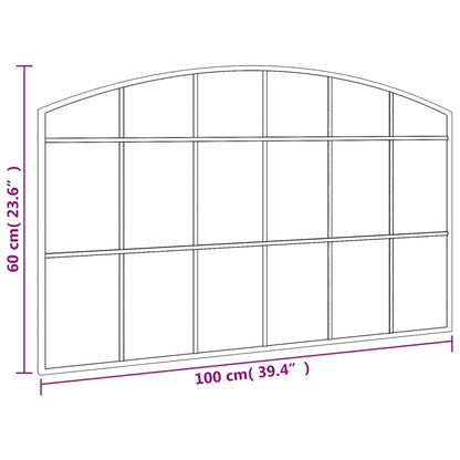 Wall Mirror Black 100x60 cm Arch Iron