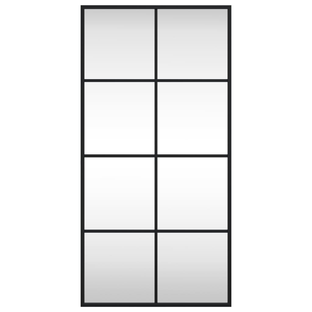 Wall Mirror Black 40x80 cm Rectangle Iron