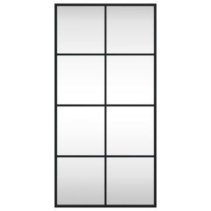 Wall Mirror Black 40x80 cm Rectangle Iron