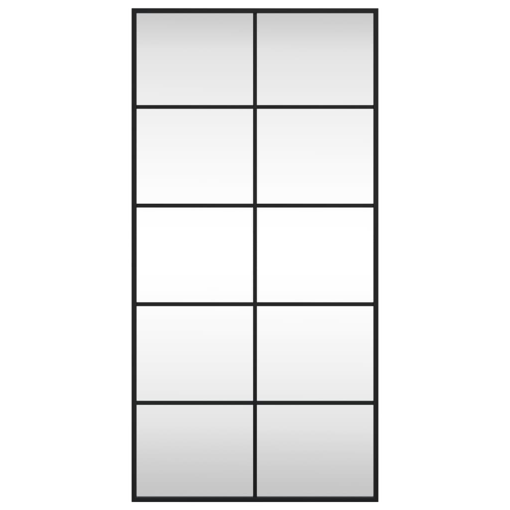 Wall Mirror Black 50x100 cm Rectangle Iron