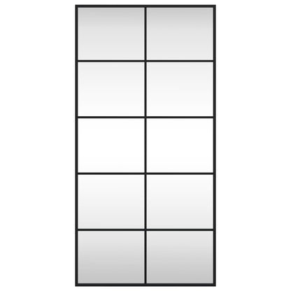 Wall Mirror Black 50x100 cm Rectangle Iron