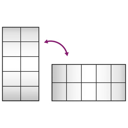 Wall Mirror Black 50x100 cm Rectangle Iron