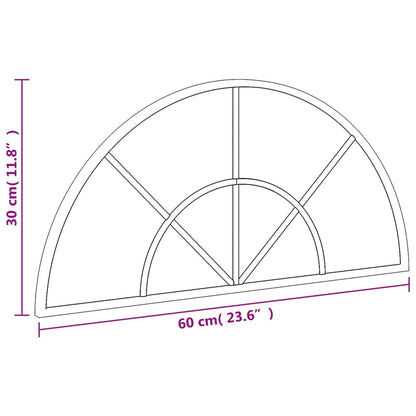 Wall Mirror Black 60x30 cm Arch Iron
