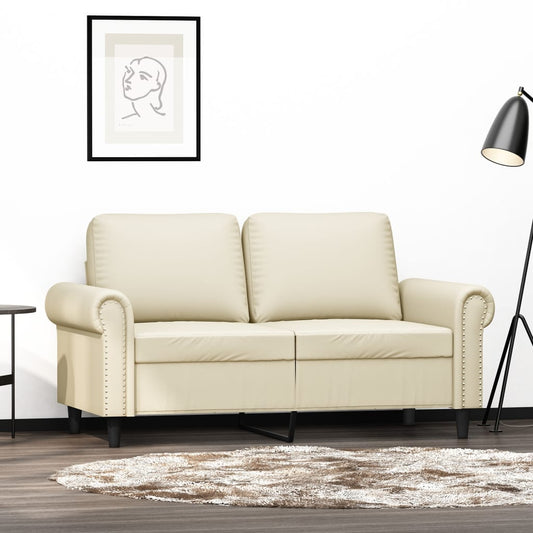 2-Seater Sofa Cream 120 cm Faux Leather