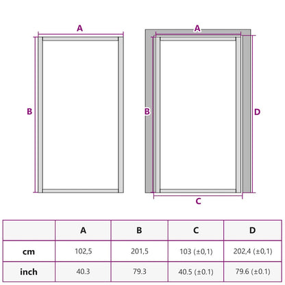 Interior Door Slim Golden 102.5x201.5 cm Tempered Glass and Aluminium