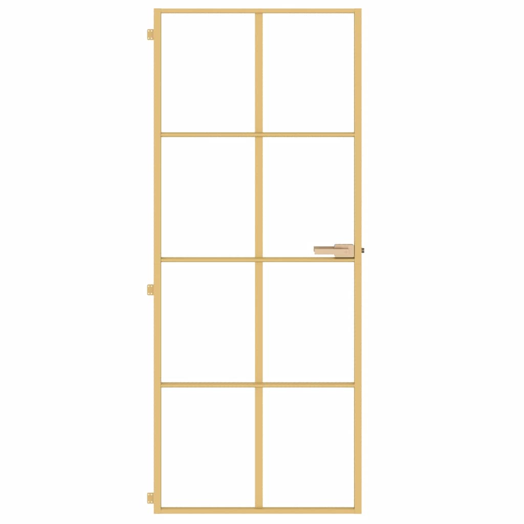 Interior Door Slim Golden 83x201,5 cm Tempered Glass and Aluminium