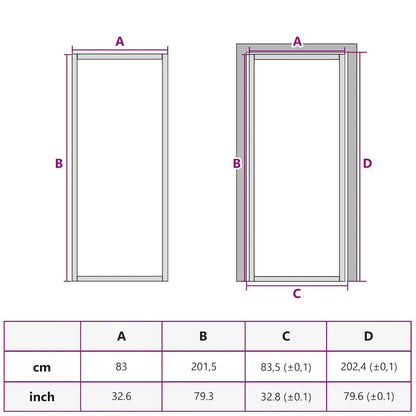 Interior Door Slim Golden 83x201.5 cm Tempered Glass and Aluminium