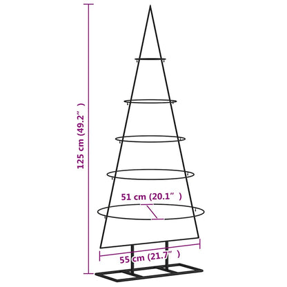 Metal Christmas Tree for Decoration Black 125 cm