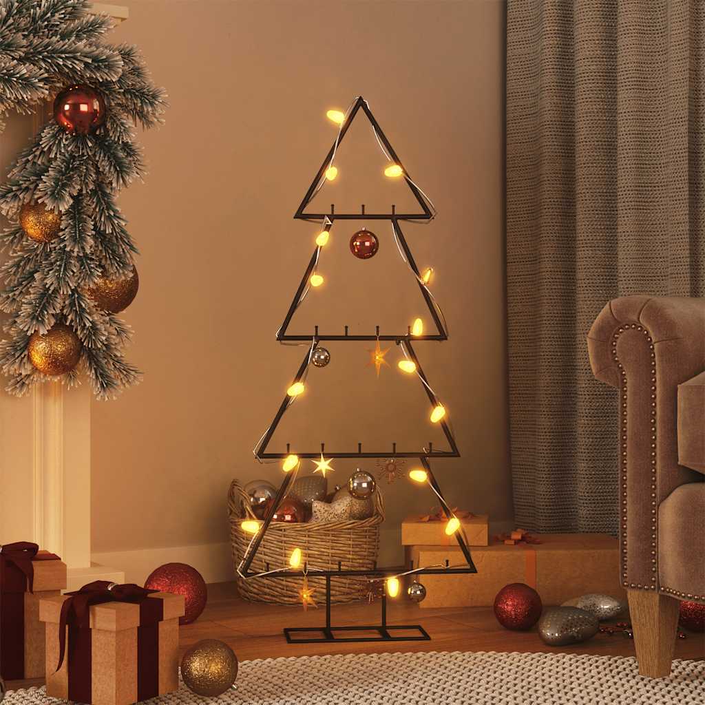 Metal Christmas Tree for Decoration Black 125 cm