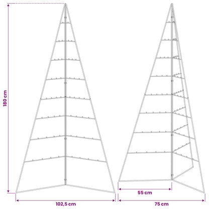 Metal Christmas Tree for Decoration Black 180 cm