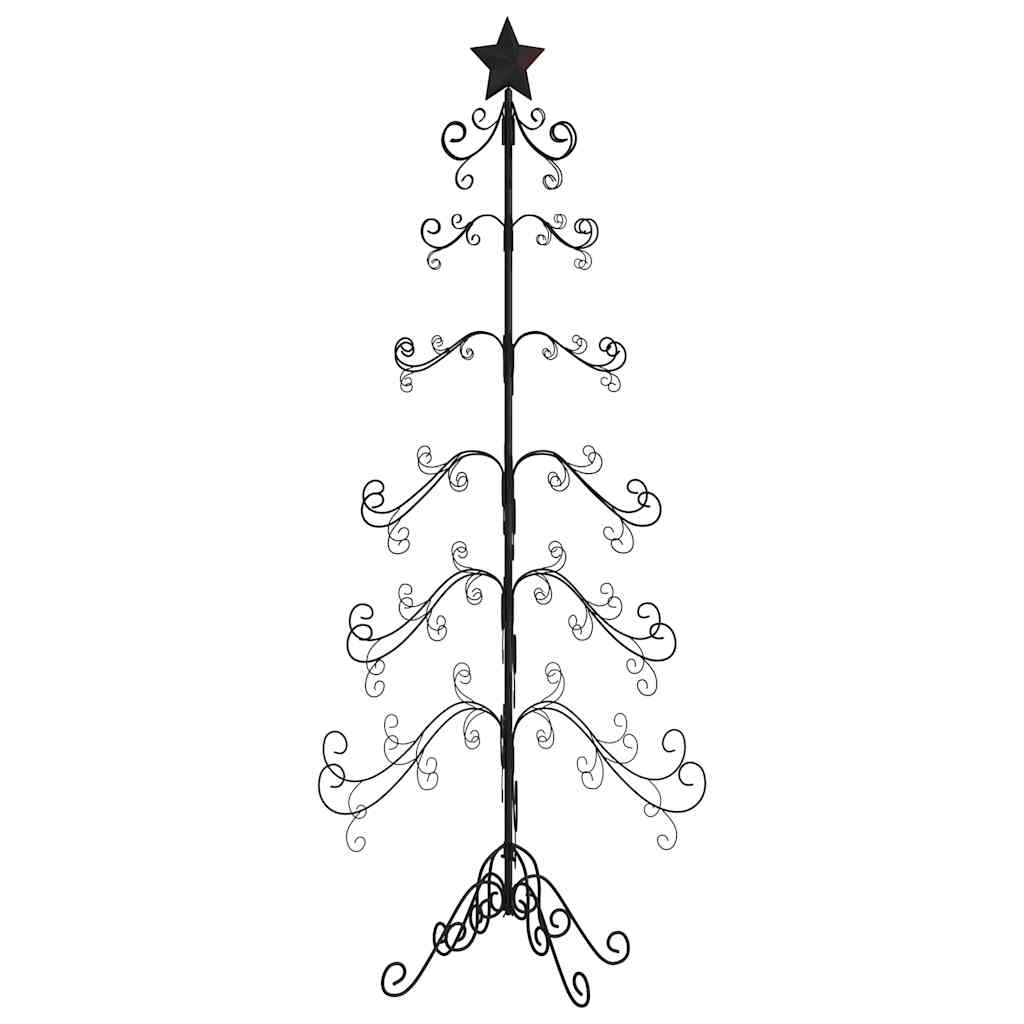 Metal Christmas Tree for Decoration Black 180 cm