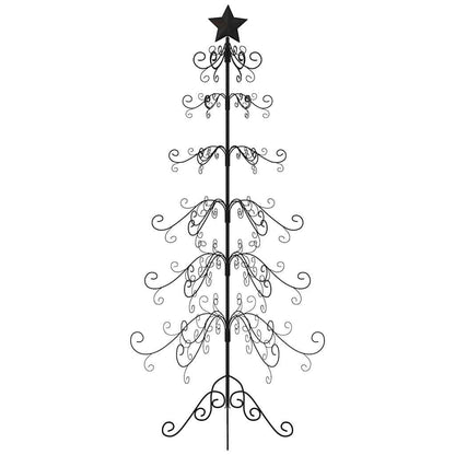 Metal Christmas Tree for Decoration Black 180 cm