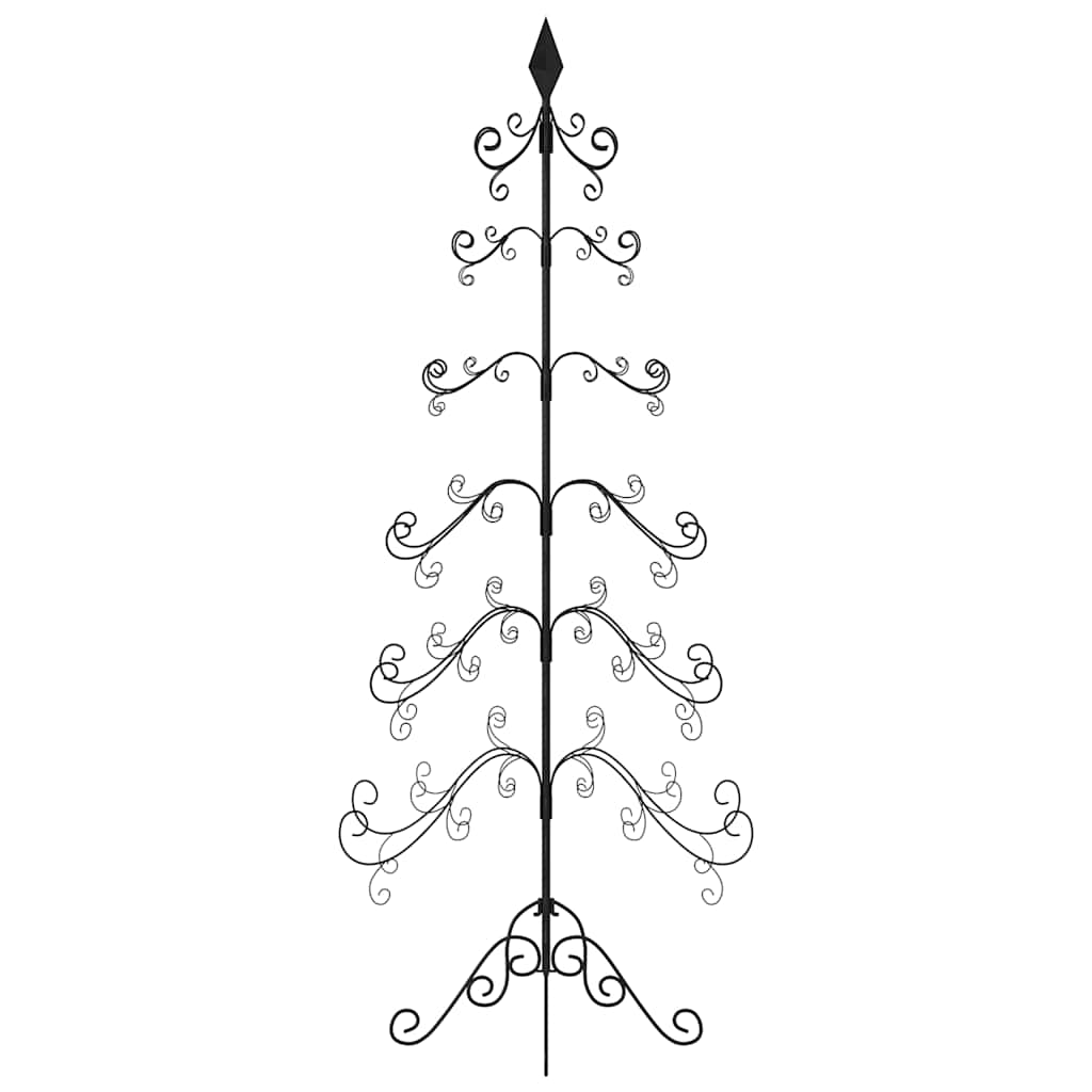 Metal Christmas Tree for Decoration Black 180 cm