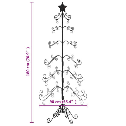 Metal Christmas Tree for Decoration Black 180 cm