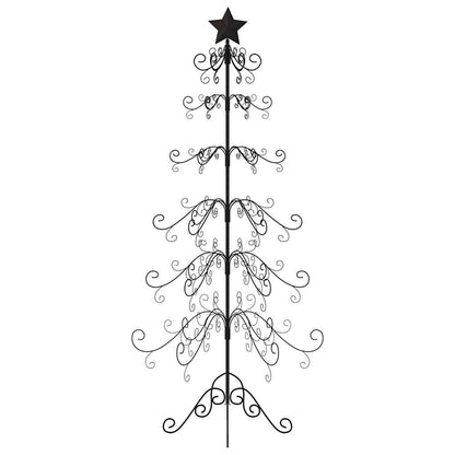 Metal Christmas Tree for Decoration Black 215 cm