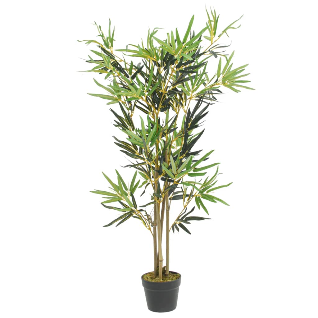 Artificial Bamboo Tree with 552 Leaves, 120 cm tall, vibrant green, perfect for entryways, living rooms, or offices.