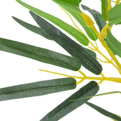Close-up of Artificial Bamboo Tree's textile fibre leaves, realistic appearance resembling natural bamboo foliage.