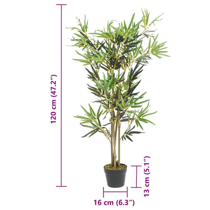 Artificial Bamboo Tree displayed outdoors enhancing the natural atmosphere in gardens or patios, 120 cm tall with 552 lush green leaves.