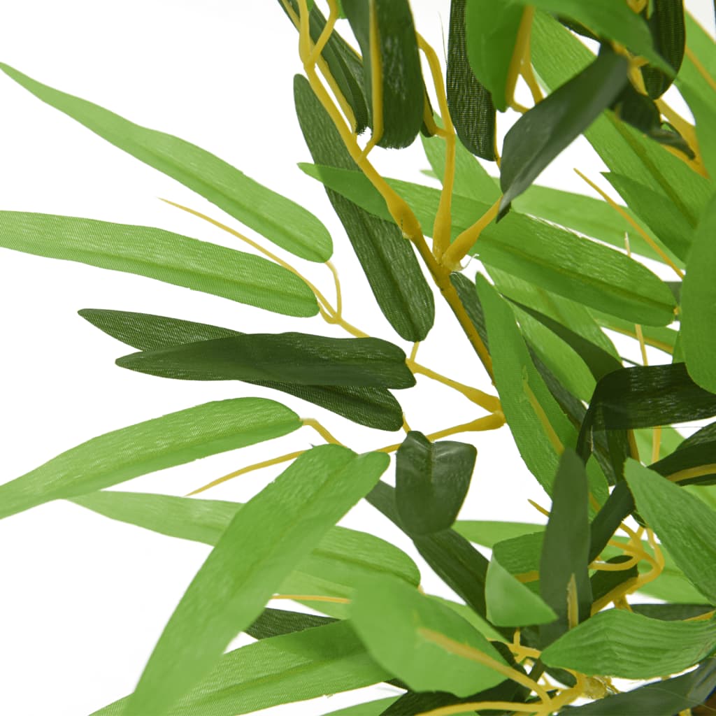 Close-up view of the Artificial Bamboo Tree 368 Leaves 80 cm Green, highlighting the vibrant green leaves and authentic bamboo texture.