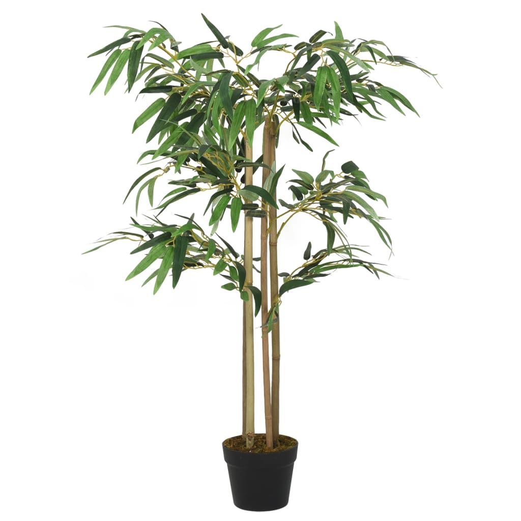 Artificial Bamboo Tree 380 Leaves 80 cm Green displayed in an attractive entryway, showcasing its realistic textile fibre leaves and natural bamboo trunk.