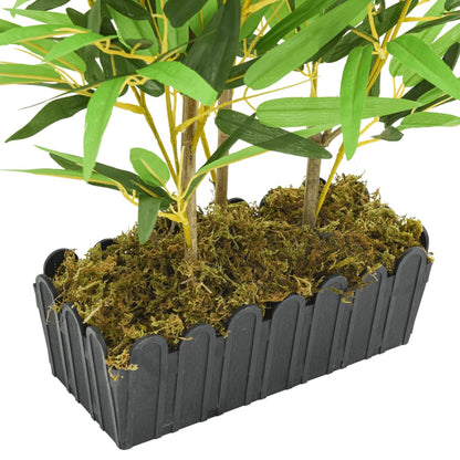 Artificial Bamboo Tree 500 Leaves 80 cm Green beautifully placed in a modern office environment, enhancing the workspace decor.