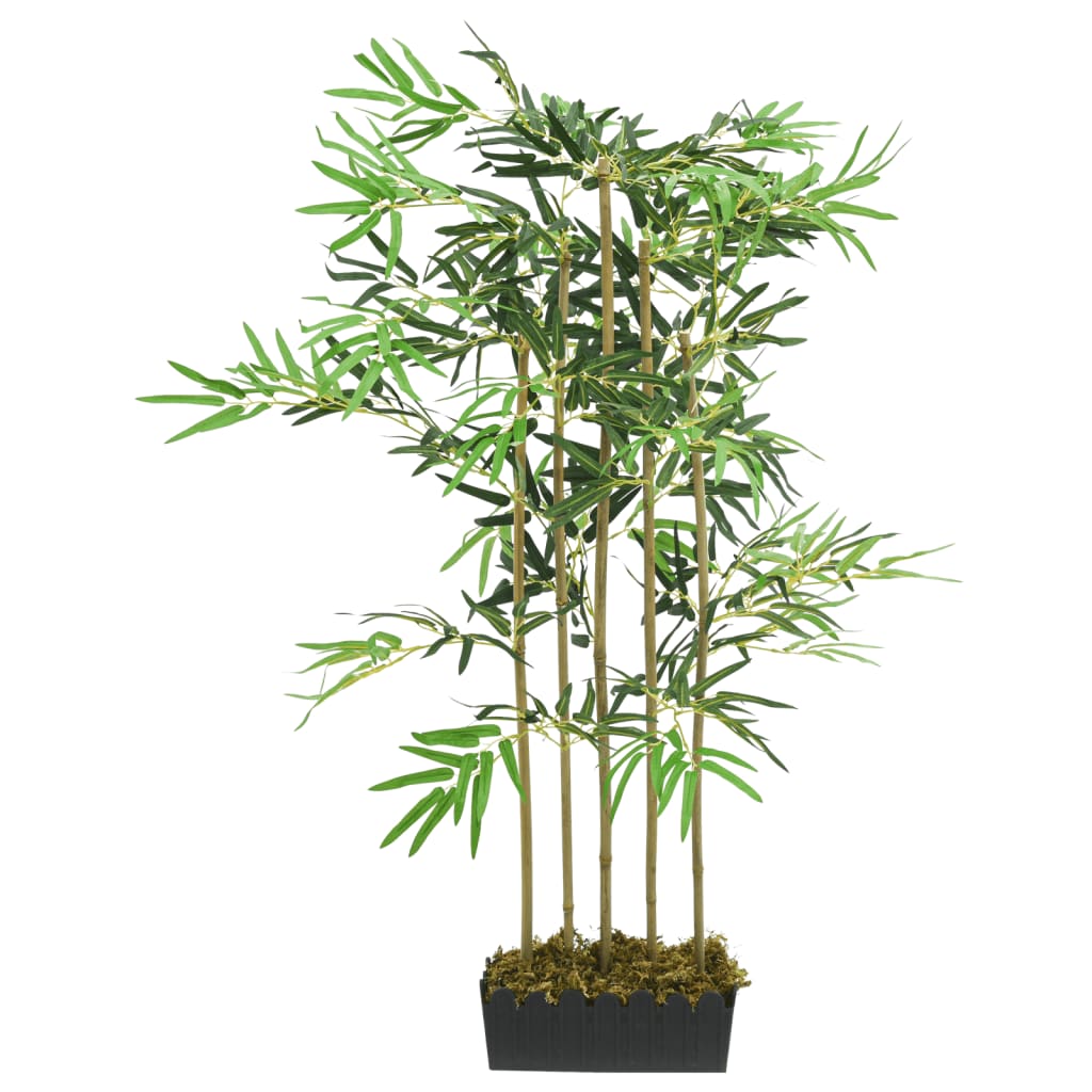 Realistic Artificial Bamboo Tree, 120 cm tall with textile fibre leaves, a stylish addition for indoor and outdoor decor.