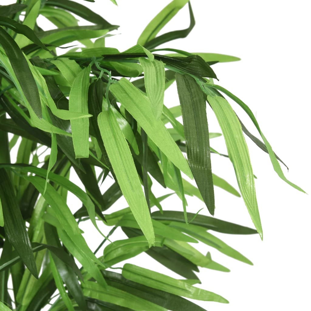 Artificial Bamboo Tree 864 Leaves 180 cm Green in a living room setting, showcasing its vibrant green leaves and authentic bamboo trunk.