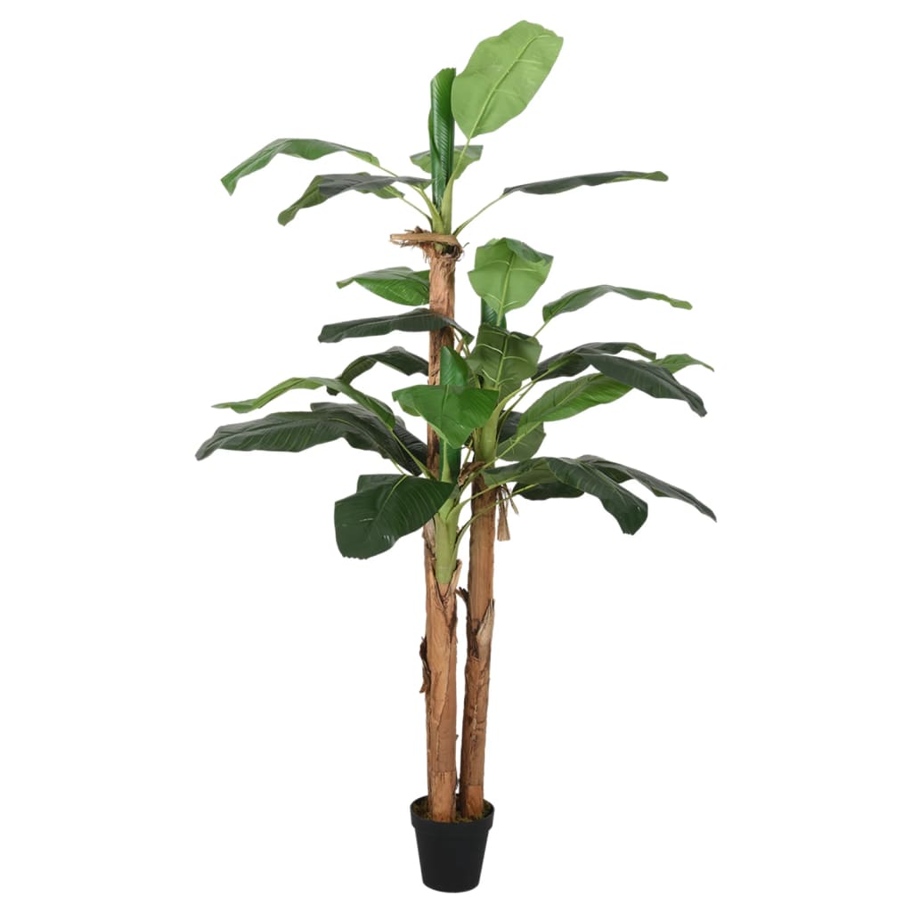 Artificial Banana Tree 18 Leaves 150 cm Green in a stylish indoor setting, showcasing realistic PEVA leaves and bamboo trunk.