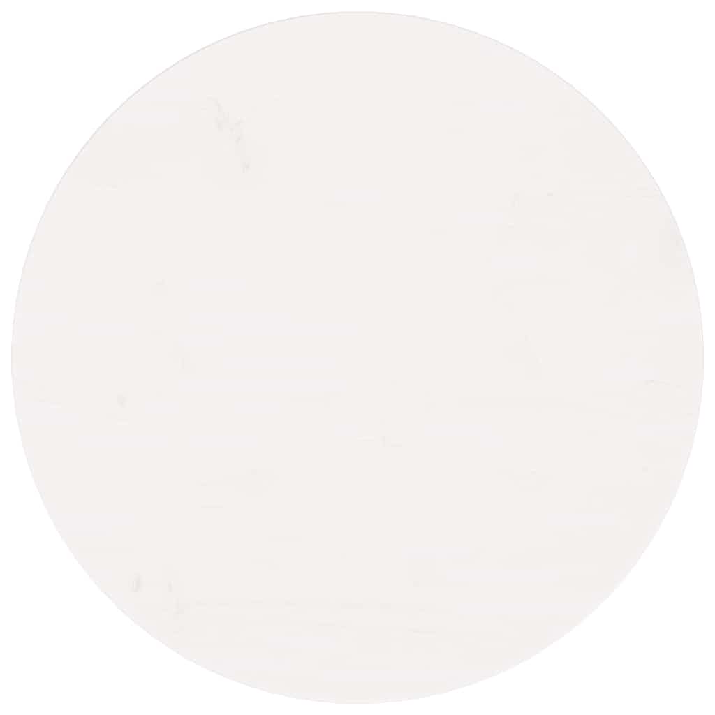 Table Top Round White Ø60x3 cm Solid Wood Pine