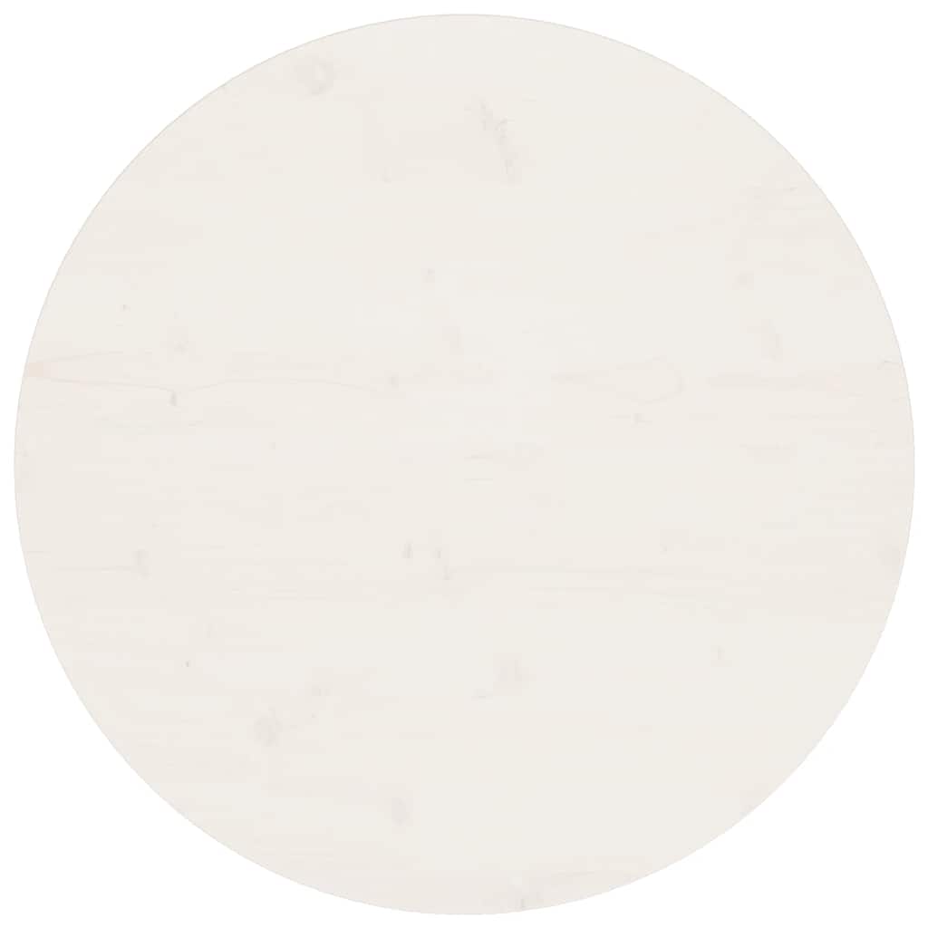 Table Top Round White Ø70x3 cm Solid Wood Pine