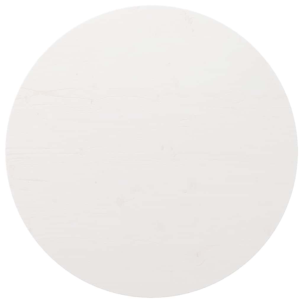 Table Top Round White Ø80x3 cm Solid Wood Pine