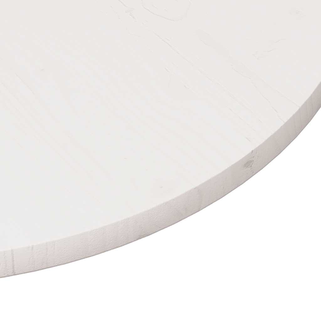 Table Top Round White Ø80x3 cm Solid Wood Pine