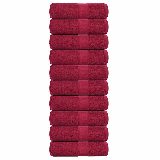 Guest Towels "FROGN" 10 pcs Bordeaux 30x50 cm 360 gsm