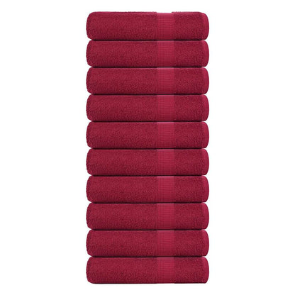 Hand Towels "FROGN" 10 pcs Bordeaux 50x100 cm 360 gsm