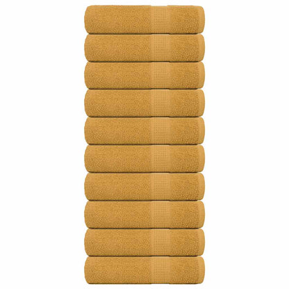 Hand Towels "FROGN" 10 pcs Gold 50x100 cm 360 gsm